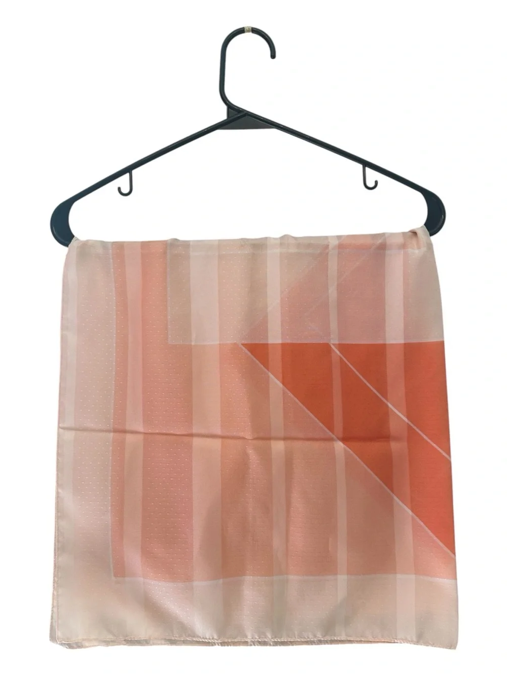Vintage Peach and Coral Geometric Silk Scarf